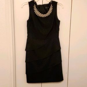Black dress with pearls